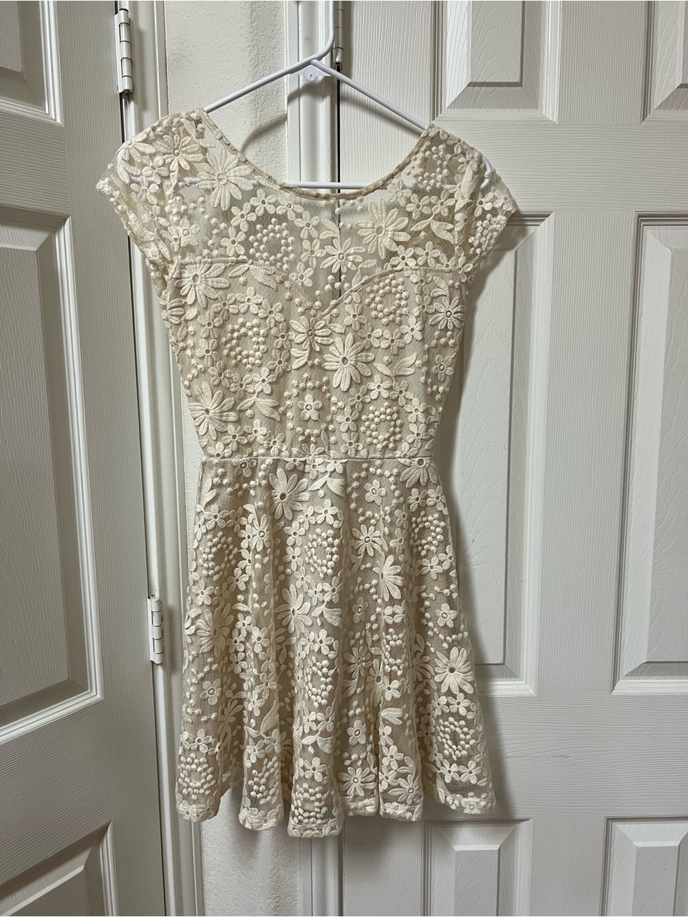 Lovely Day Ivory Floral Lace Dress